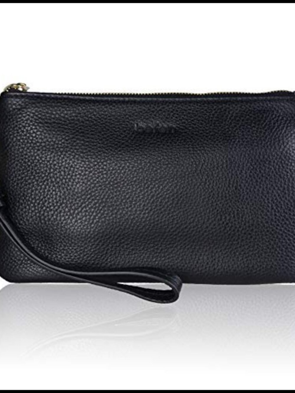 Genuine Leather Wristlet Clutch RFID Blocking Card Slots Phone Purse